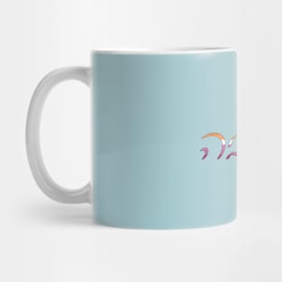 Ahavo - Love (Ashkenazi Cursive, Lesbian Pride Colors) Mug